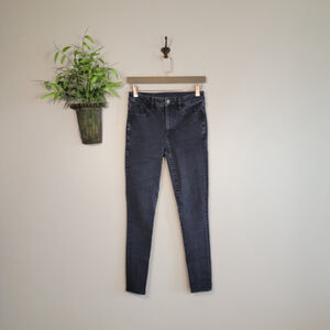 American Eagle Super Hi Rise Jegging Black Skinny Next Level Stretch AE 6 Jeans
